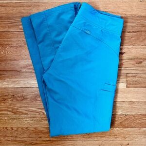 Gently Used FIGS Kade Cargo Technical Collection Scrub Pants in Teal Blue